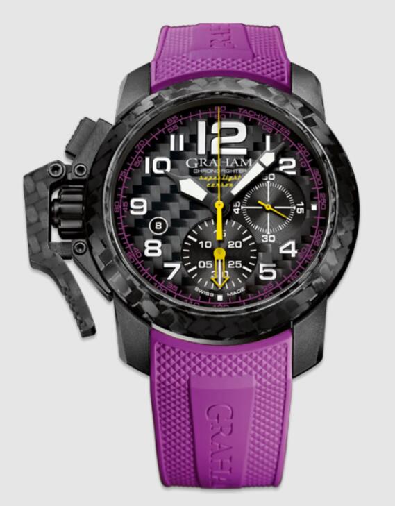 Review Replica Watch Graham CHRONOFIGHTER SUPERLIGHT CARBON - PURPLE AND BLACK 2CCBK.V01A